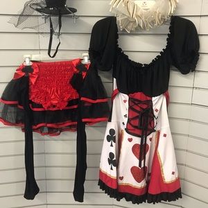 Queen of Hearts costume with accessories size L